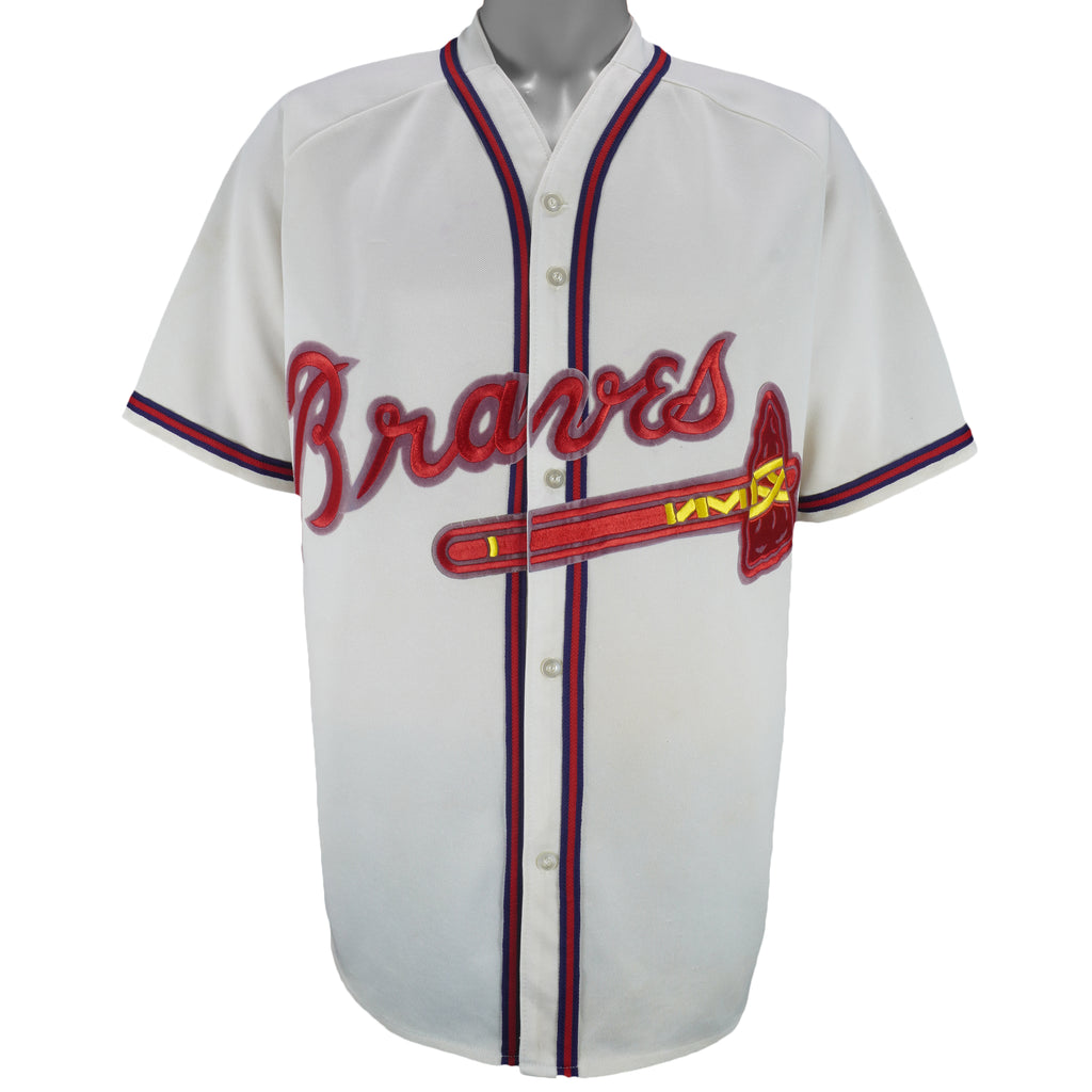 MLB - Atlanta Braves Button Up Jersey 1990s Large