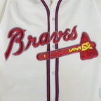 MLB - Atlanta Braves Button Up Jersey 1990s Large