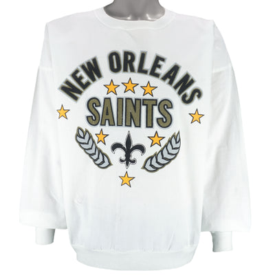 NFL (Logo 7) - New Orleans Saints Crew Neck Sweatshirt 1990s X-Large