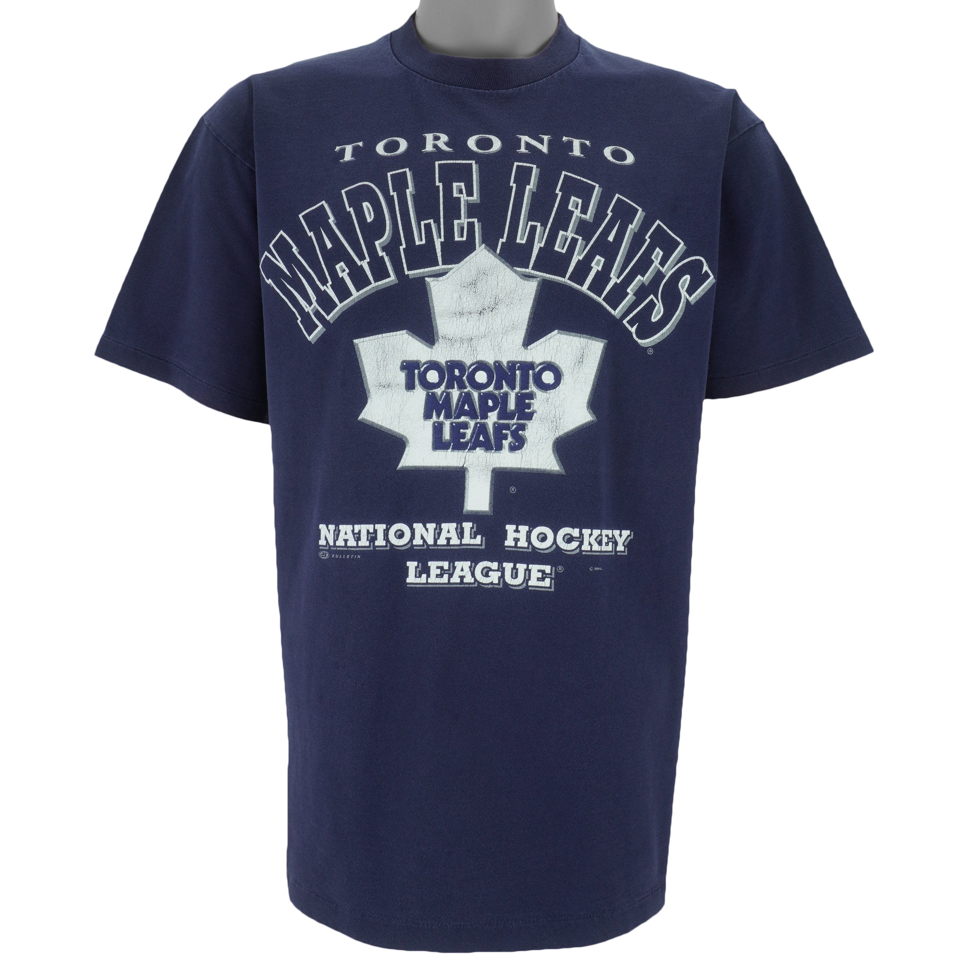 NHL (Bulletin Athletic) - Toronto Maple Leafs T-Shirt 1990s Medium vintage retro hockey