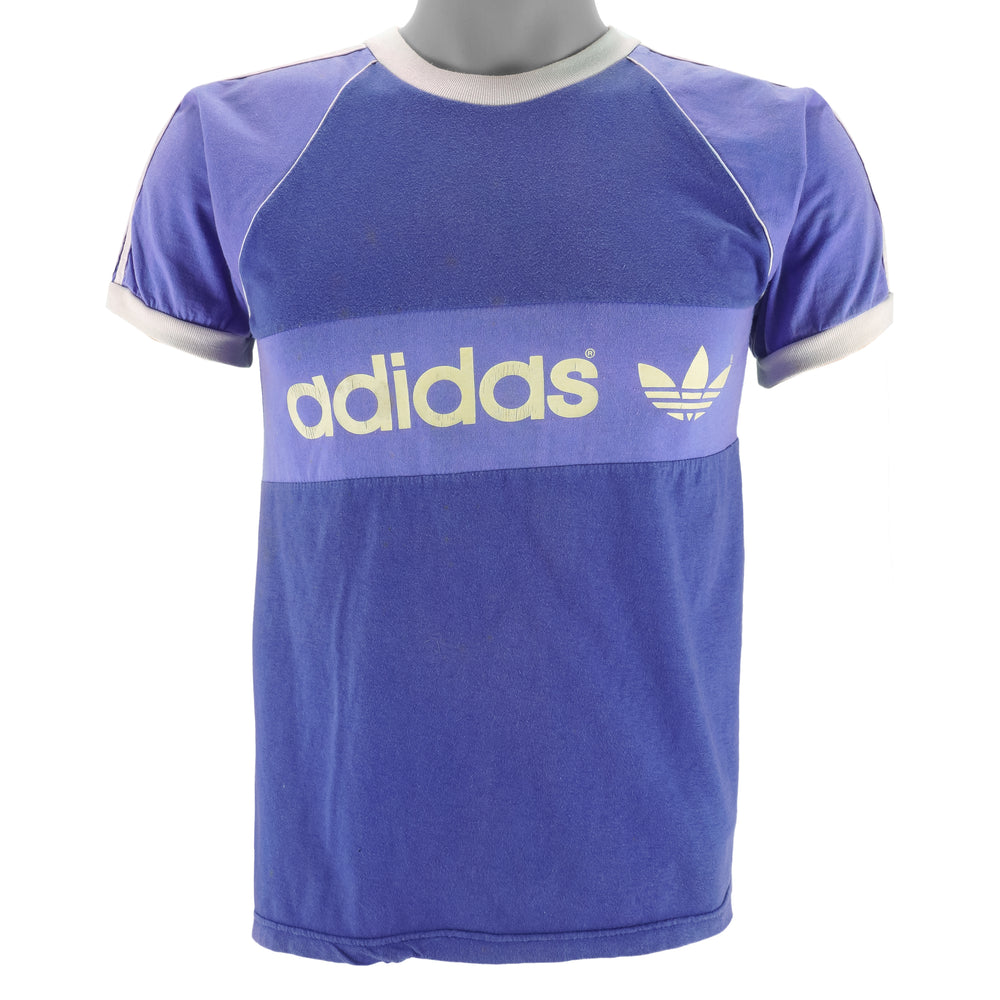 Adidas - Light Blue T-Shirt 1980s X-Small vintage retro