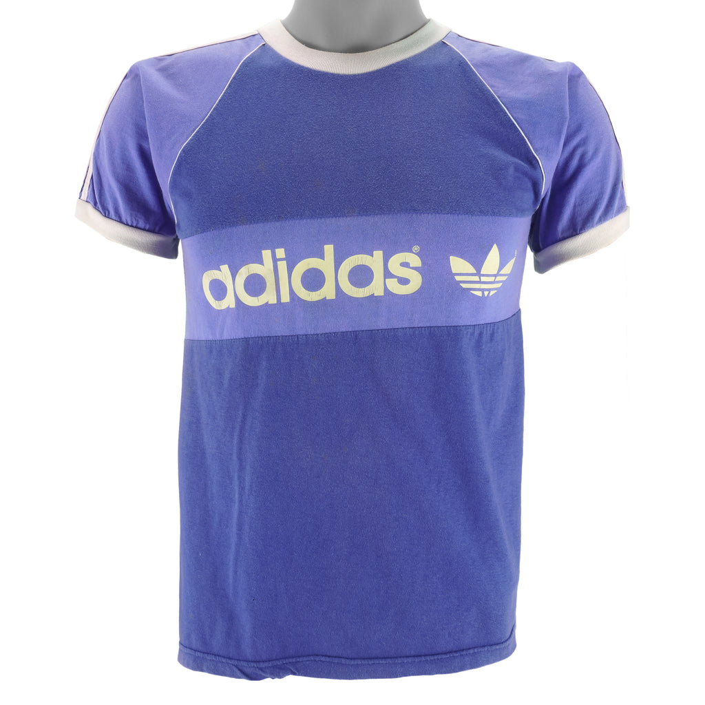 Adidas - Light Blue T-Shirt 1980s X-Small vintage retro