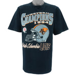 CFL (Waves) - British Columbia Lions Helmet T-Shirt 1994 Large