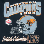 CFL (Waves) - British Columbia Lions Helmet T-Shirt 1994 Large vintage retro football
