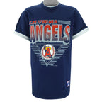 MLB (Logo 7) - California Angels Roll Up Sleeves T-Shirt 1991 Large vintage retro baseball
