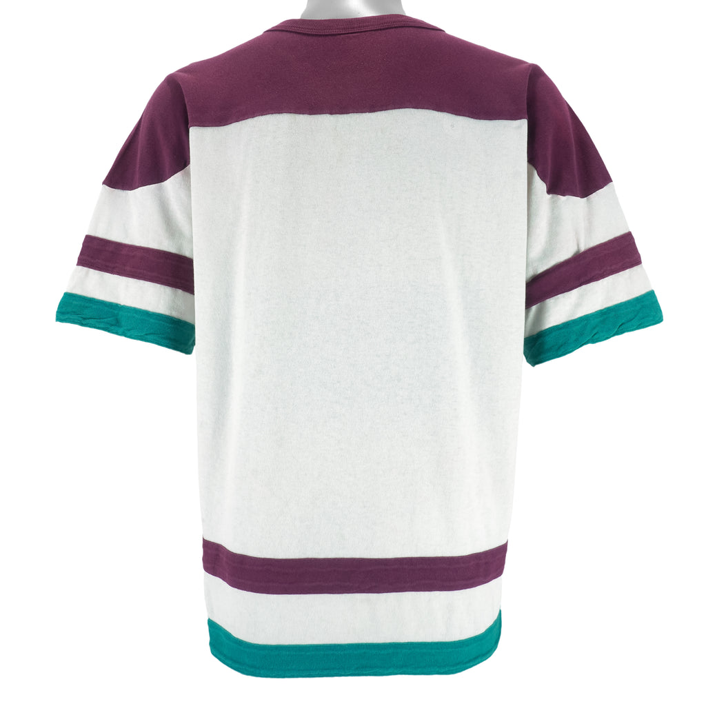 NHL (Competitor) - Mighty Ducks Jersey Print T-Shirt 1994 Large vintage retro hockey
