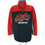 FUBU - Sports Black & Red Embroidered Sweatshirt 1990s Large vintage retro