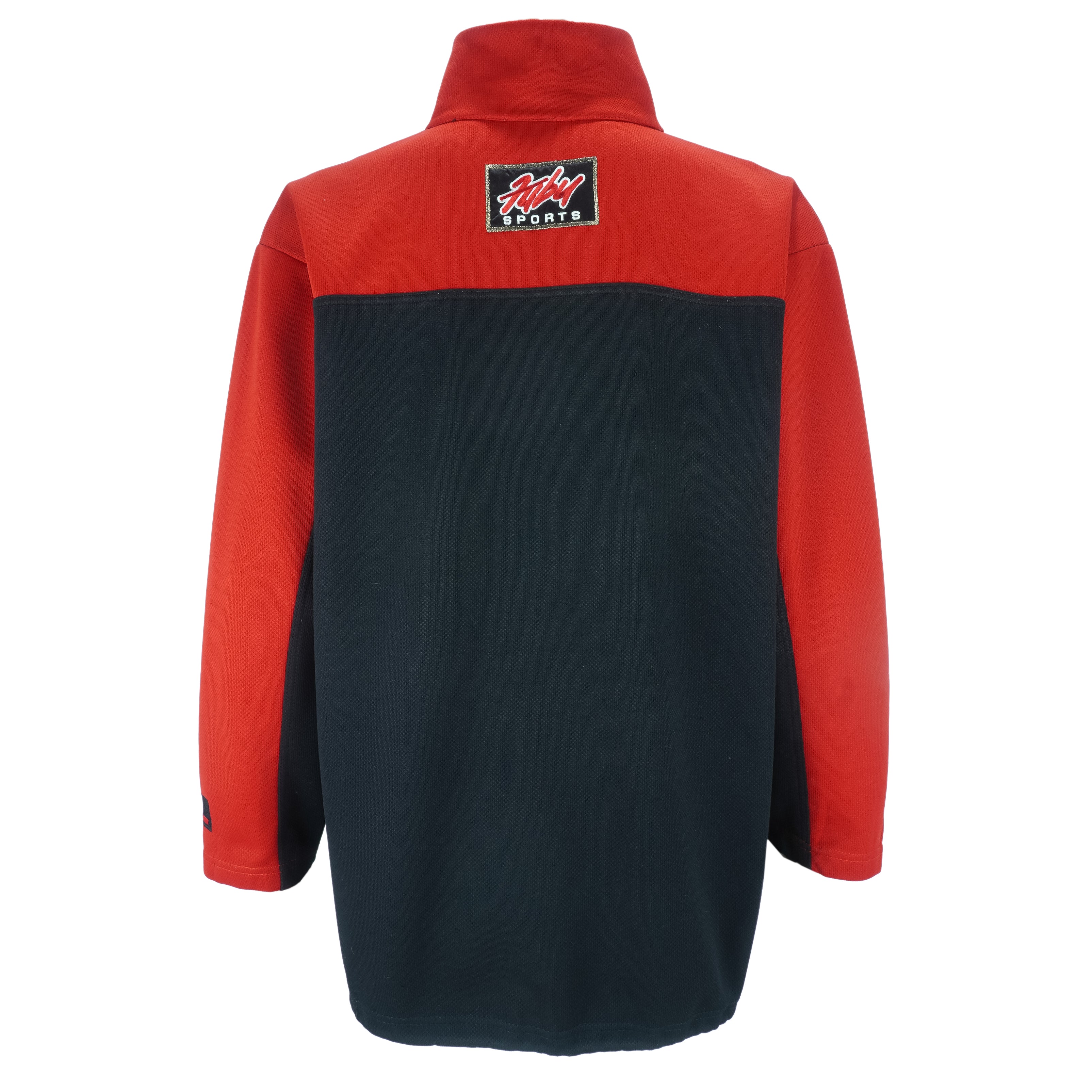 FUBU - Sports Black & Red Embroidered Sweatshirt 1990s Large vintage retro