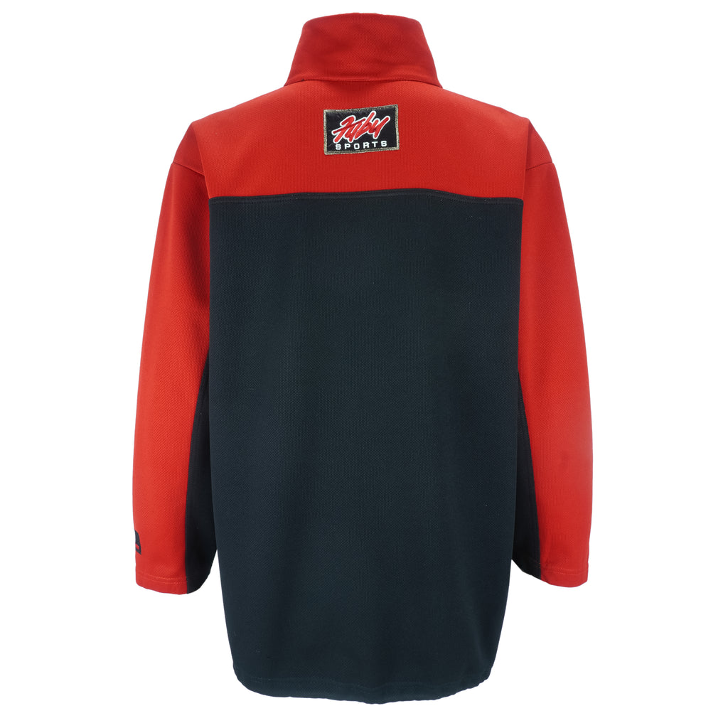 FUBU - Sports Black & Red Embroidered Sweatshirt 1990s Large vintage retro