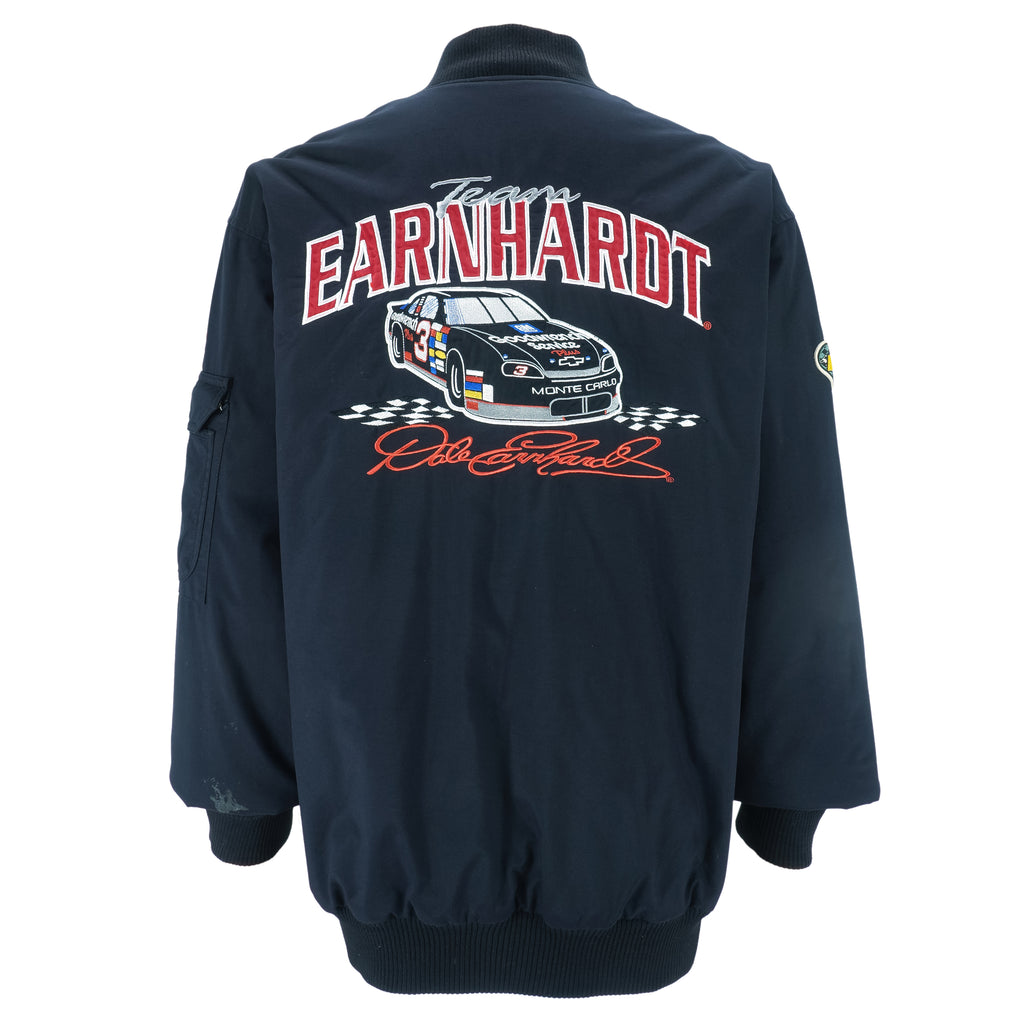 NASCAR - Team Dale Earnhardt Embroidered Racing Jacket 1990s Large VINTAGE RETRO