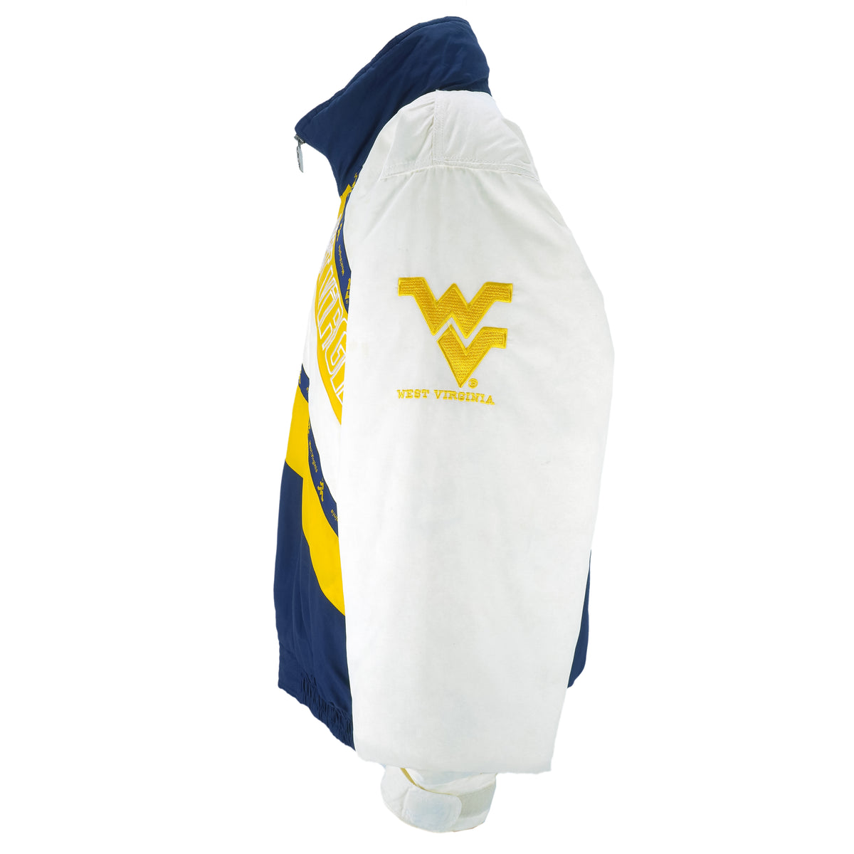 Vintage Starter (NCAA) - West Virginia Mountaineers Puffer Jacket 1990s X-Large in blue and white and yellow