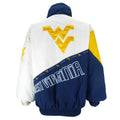 Vintage Starter (NCAA) - West Virginia Mountaineers Puffer Jacket 1990s X-Large in blue and white and yellow