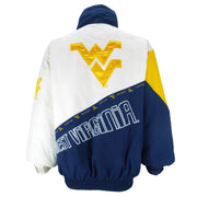 Vintage Starter (NCAA) - West Virginia Mountaineers Puffer Jacket 1990s X-Large in blue and white and yellow