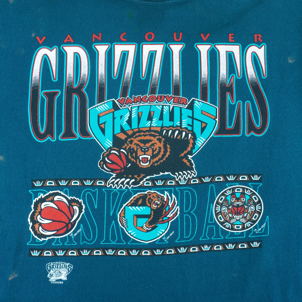 NBA (Waves) - Vancouver Grizzlies Spell-Out T-Shirt 1994 X-Large vintage retro basketball
