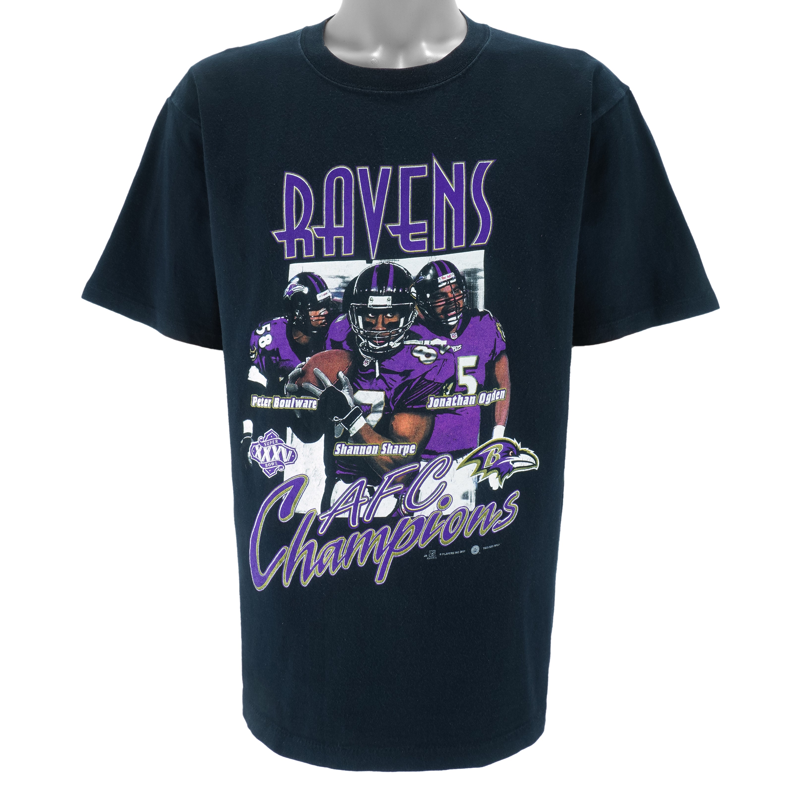 NFL - Baltimore Ravens Super Bowl 35th MVP Players T-Shirt 2001 Large vintage retro football