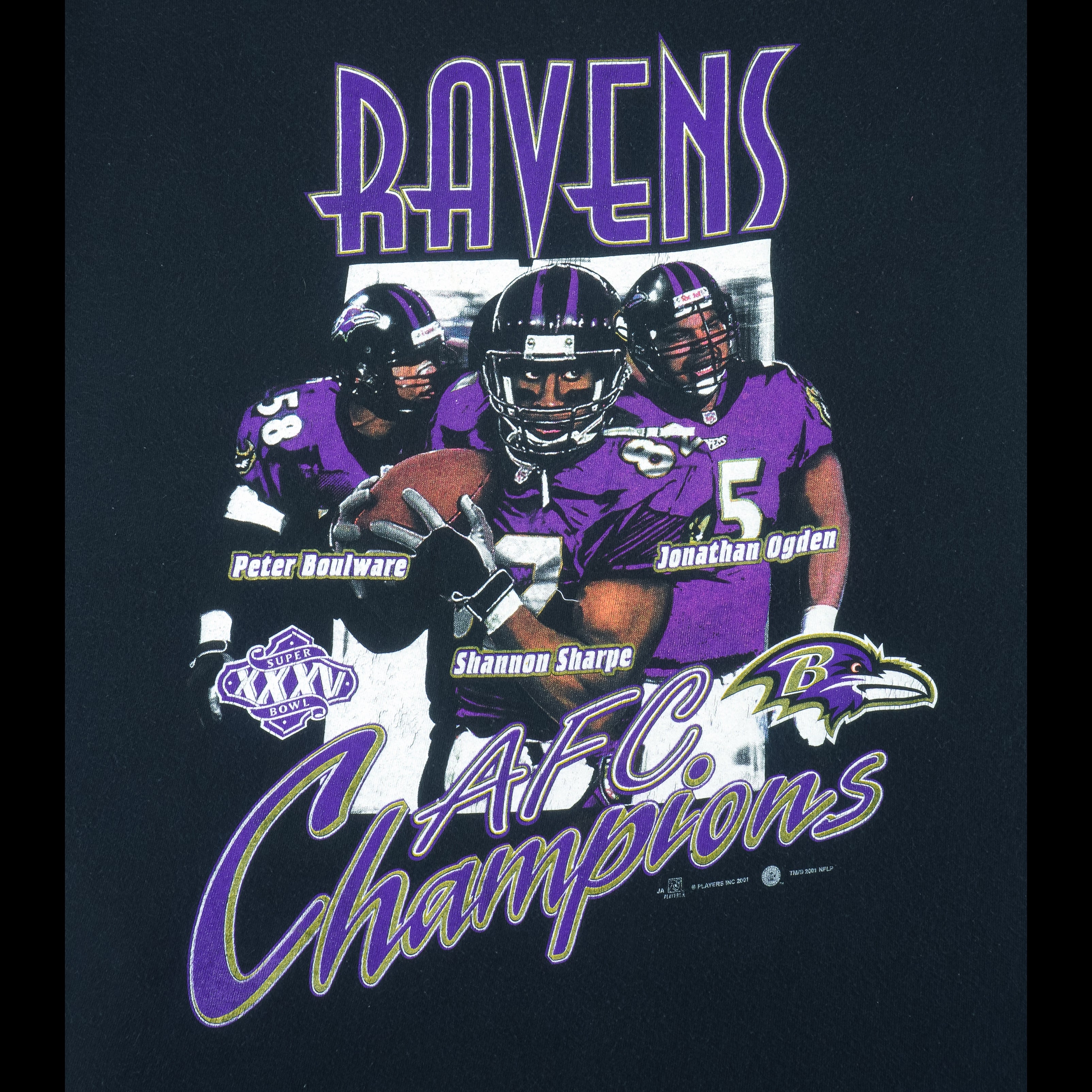 NFL - Baltimore Ravens Super Bowl 35th MVP Players T-Shirt 2001 Large vintage retro football