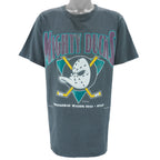 NHL (Nutmeg) - Mighty Ducks of Anaheim T-Shirt 1993 X-Large vintage retro hockey