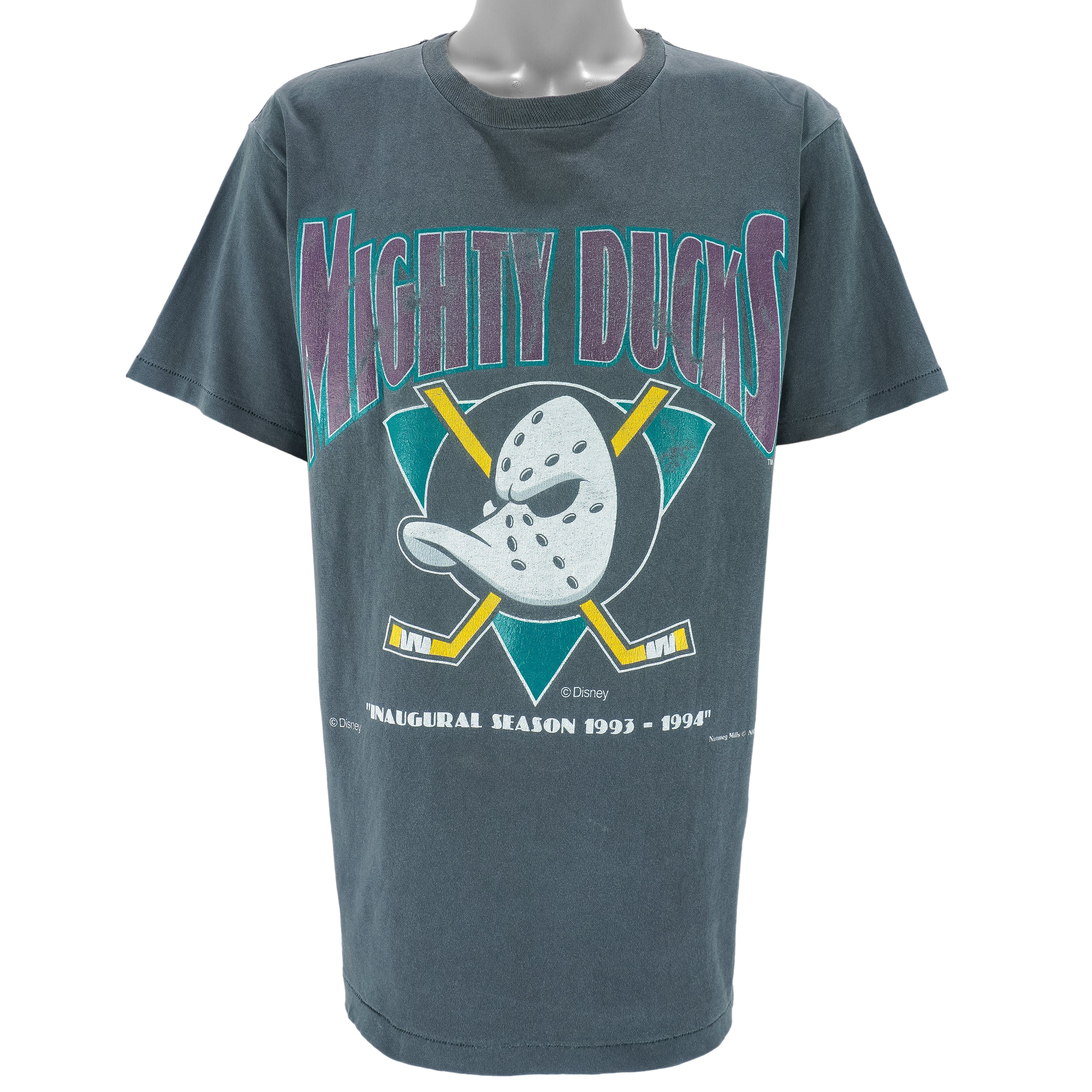 NHL (Nutmeg) - Mighty Ducks of Anaheim T-Shirt 1993 X-Large vintage retro hockey