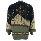Vintage (Northwest Blue) - Fishing Graphic Crew Neck Knit Sweater 1990s Large