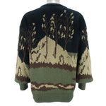 Vintage (Northwest Blue) - Fishing Graphic Crew Neck Knit Sweater 1990s Large