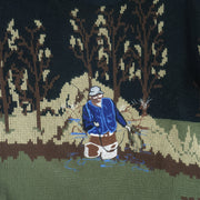 Vintage (Northwest Blue) - Fishing Graphic Crew Neck Knit Sweater 1990s Large