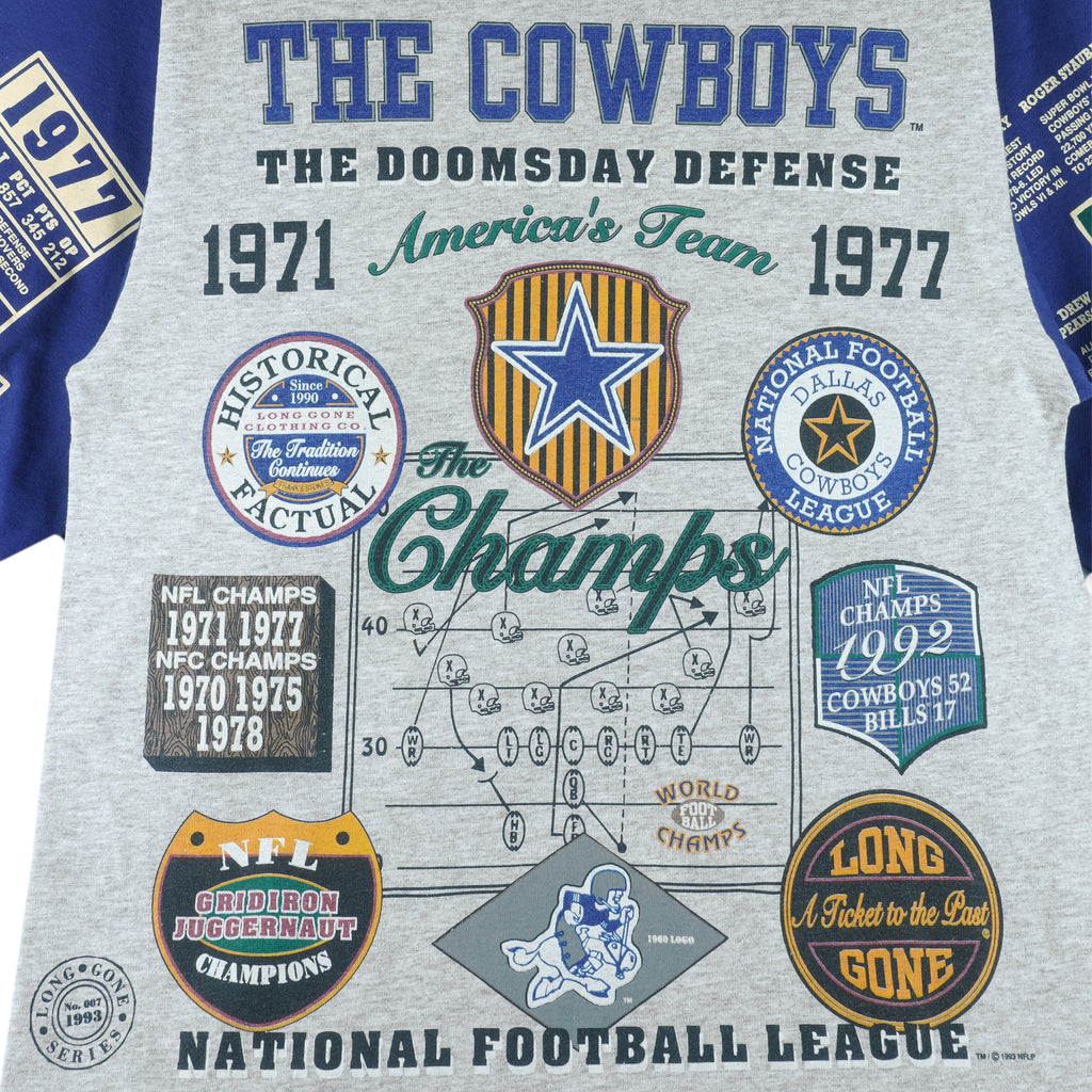 NFL (Long Gone) - Dallas Cowboys The Doomsday Defense T-Shirt 1993 Large