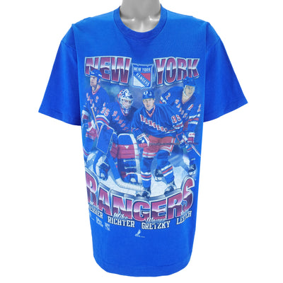 NHL (Pro Player) - NY Rangers Messier, Richter, Gretzky, Leetch T-Shirt 1990s X-Large