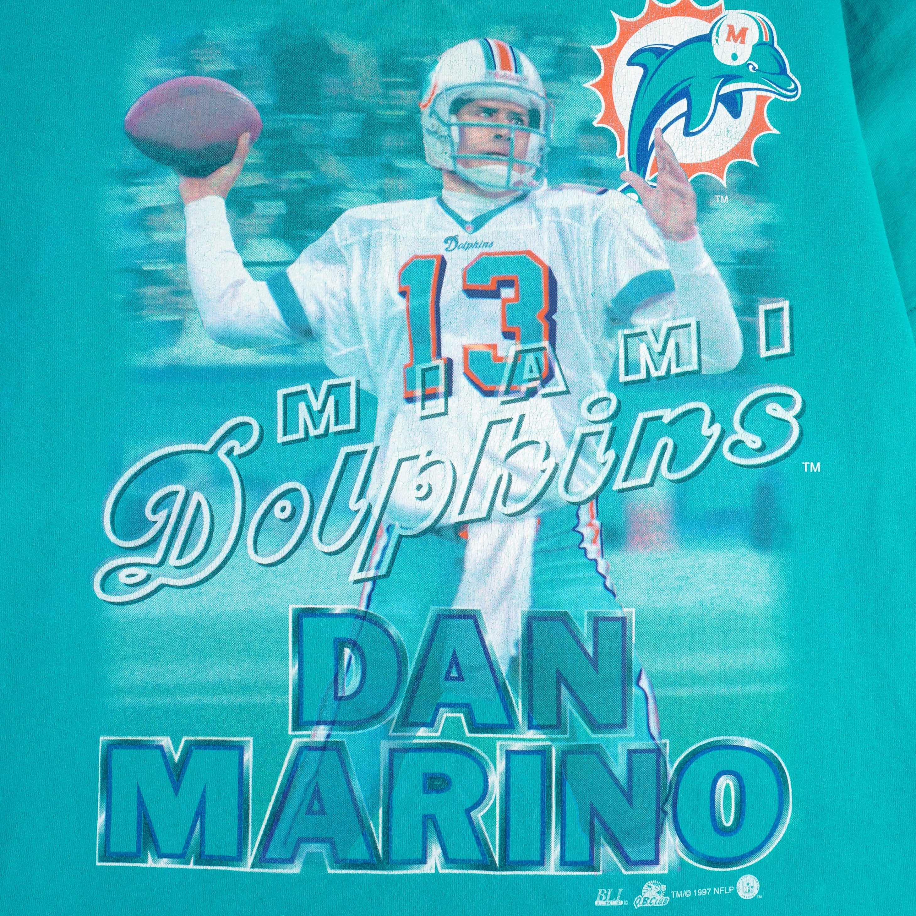 NFL - Miami Dolphins Dan Marino No. 13 QB MVP T-Shirt 1997 Large vintage retro football