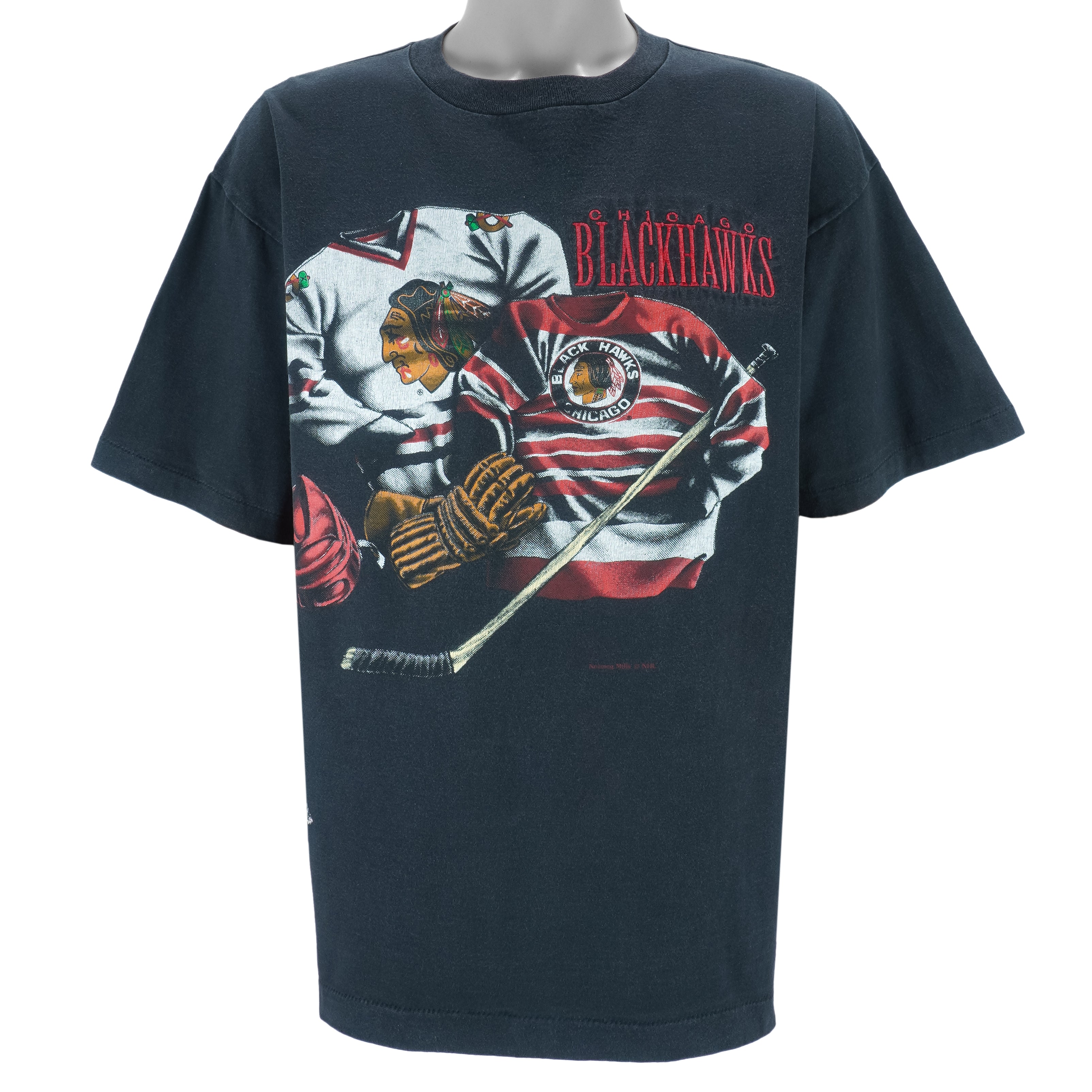 NHL (Nutmeg) - Chicago Blackhawks Single Stitch T-Shirt 1990s X-Large