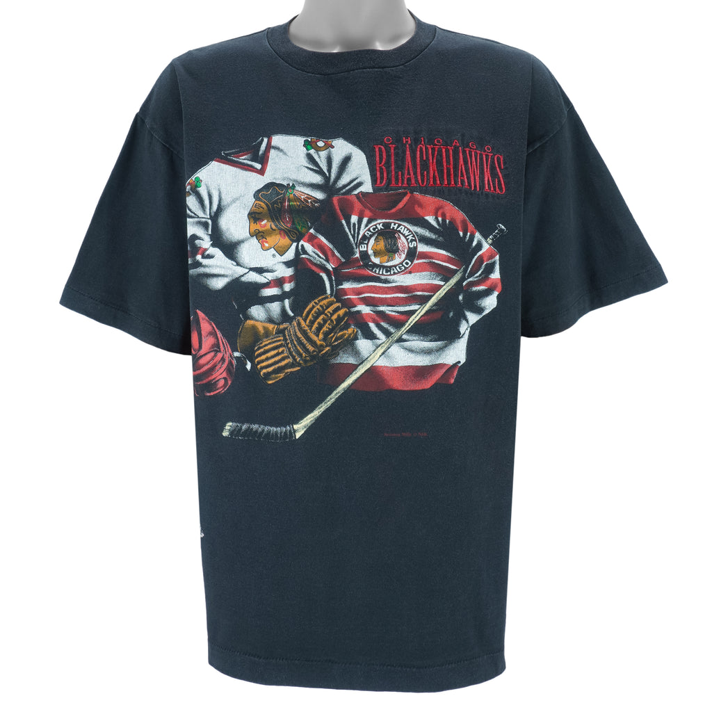 NHL (Nutmeg) - Chicago Blackhawks Single Stitch T-Shirt 1990s X-Large