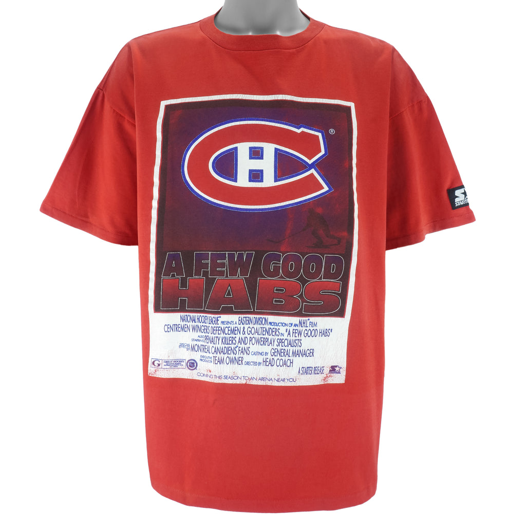 Starter - Red Montreal Canadiens A Few Good Habs T-Shirt 1990s X-Large