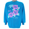 Vintage (Hanes) - Hibiscus Flower Hawaii Crew Neck Sweatshirt 1990s Large vintage retro