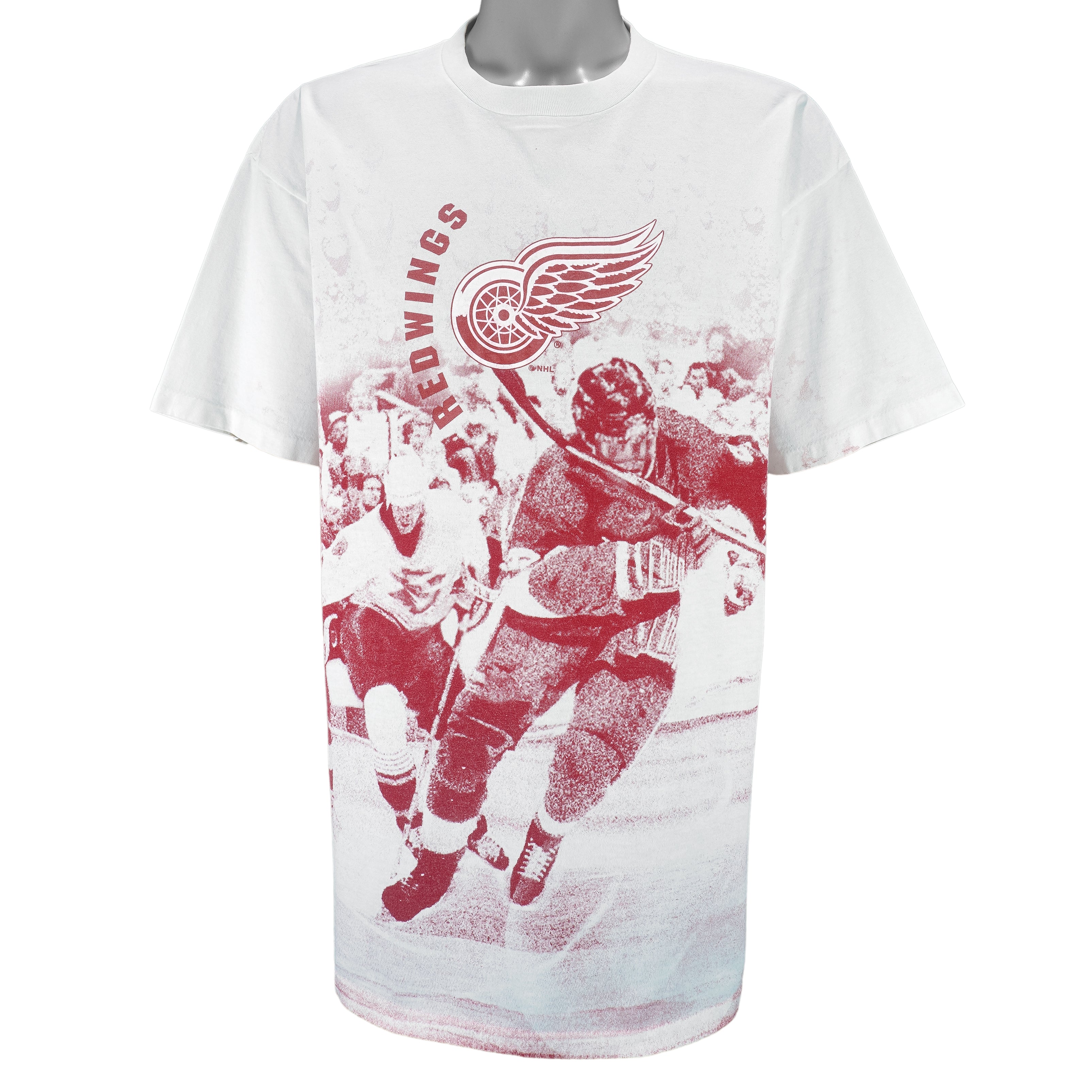 NHL - Detroit Red Wings All Over Print T-Shirt 1990s X-Large vintage retro hockey