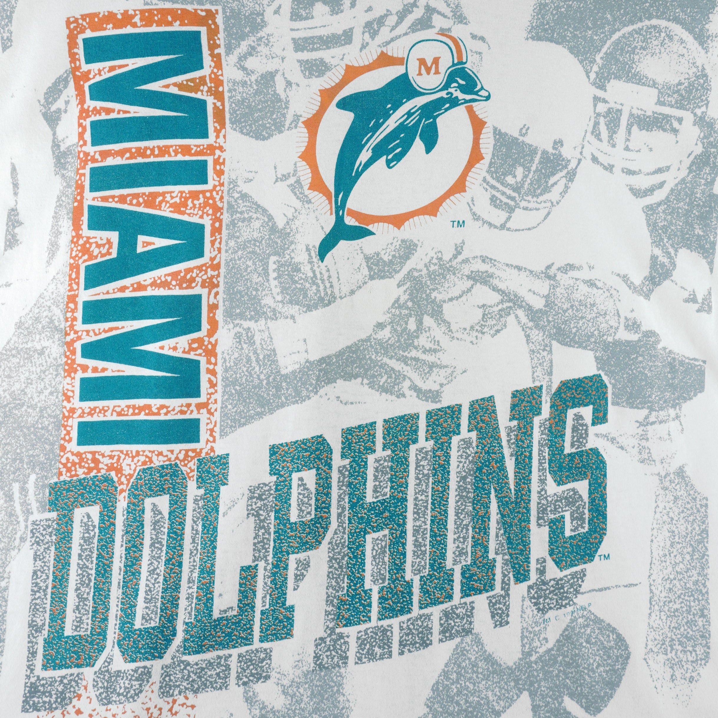 NFL (Logo 7) - Miami Dolphins Big Logo T-Shirt 1991 X-Large