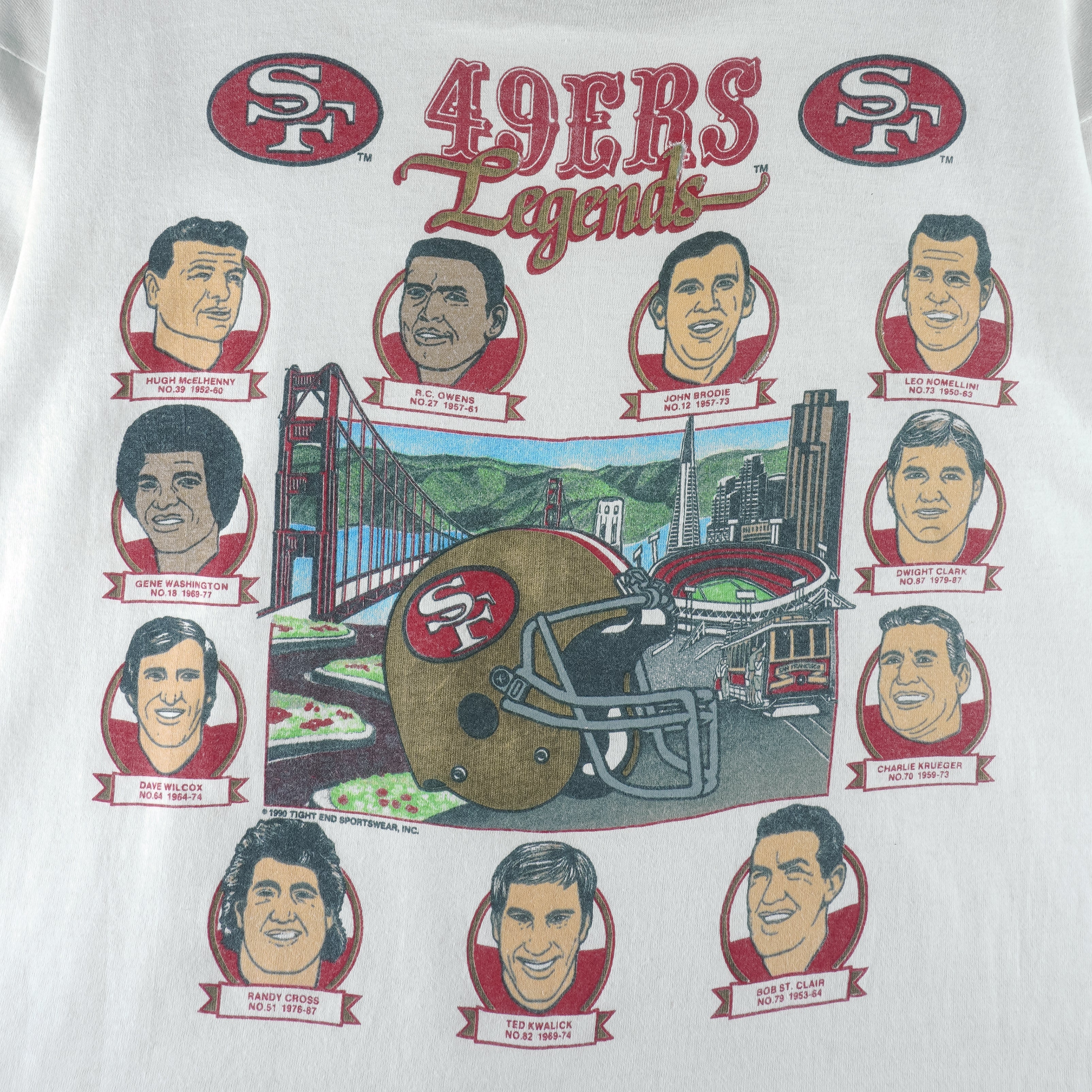 NFL (Stecman) - 49ers San Francisco Legends Players Caricature T-Shirt 1990 X-Large