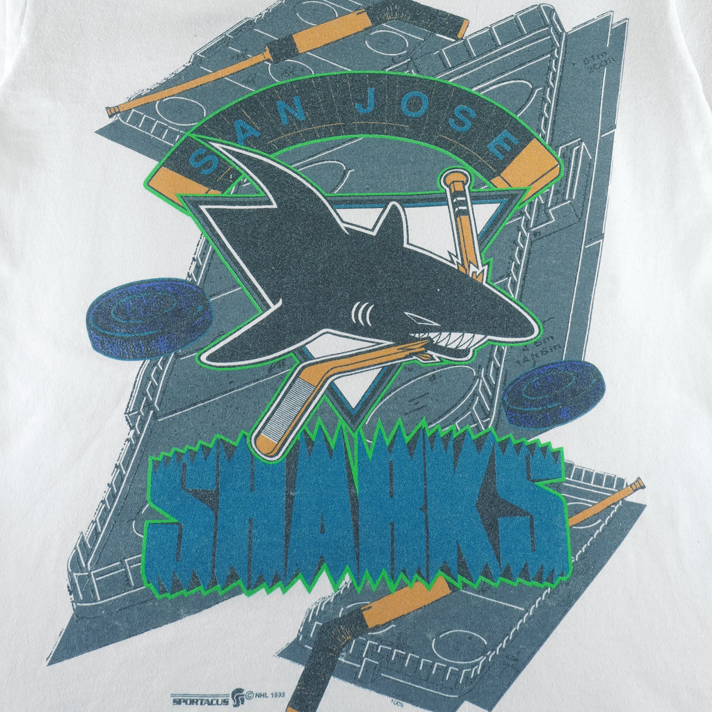 NHL (Sportacus) - San Jose Sharks Single Stitch T-Shirt 1993 Medium