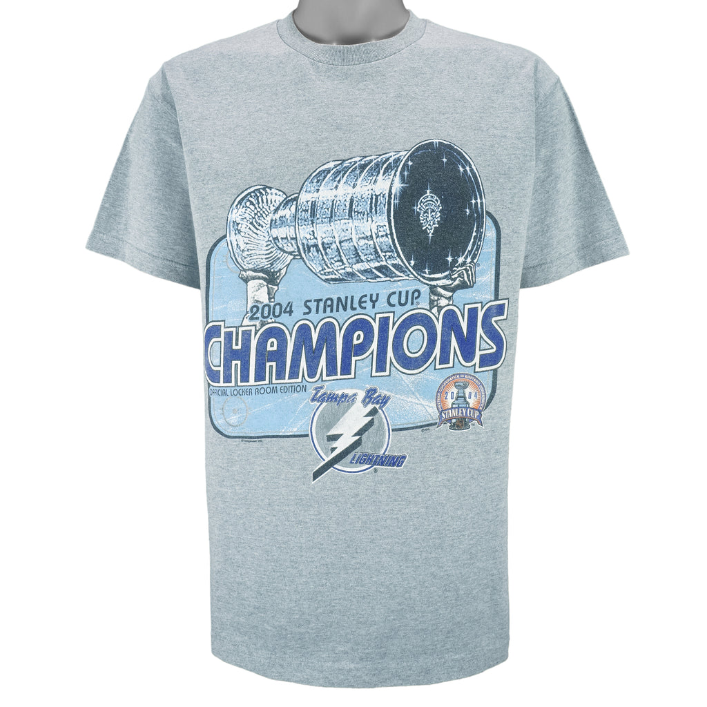 NHL (Lee) - Tampa Bay Lightning Stanley Cup T-Shirt 2004 Large Vintage Retro Hockey