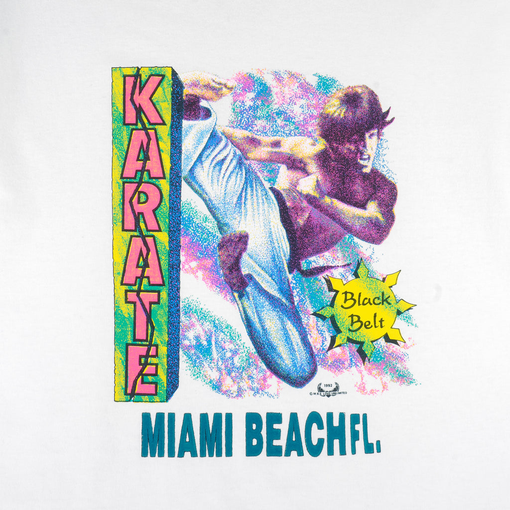 Vintage - Miami Beach Karate Black Belt T-Shirt 1992 X-Large