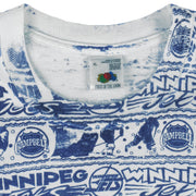 NHL (Fruit Of The Loom) - Winnipeg Jets All Over Print T-Shirt 1990s X-Large vintage retro hockey
