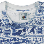 NHL (Fruit Of The Loom) - Winnipeg Jets All Over Print T-Shirt 1990s X-Large vintage retro hockey