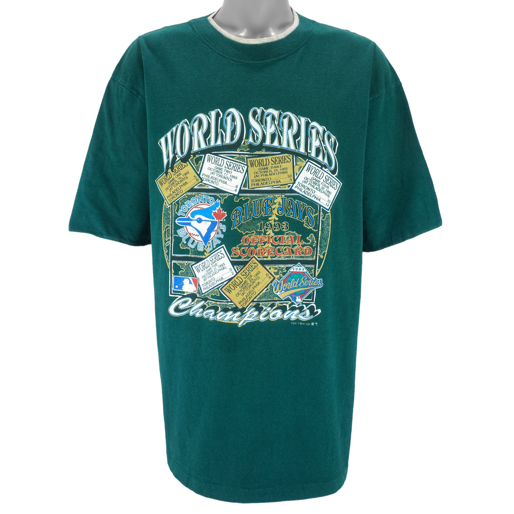 MLB (Waves) - Toronto Blue Jays World Series Official Scorecard T-Shirt 1993 X-Large