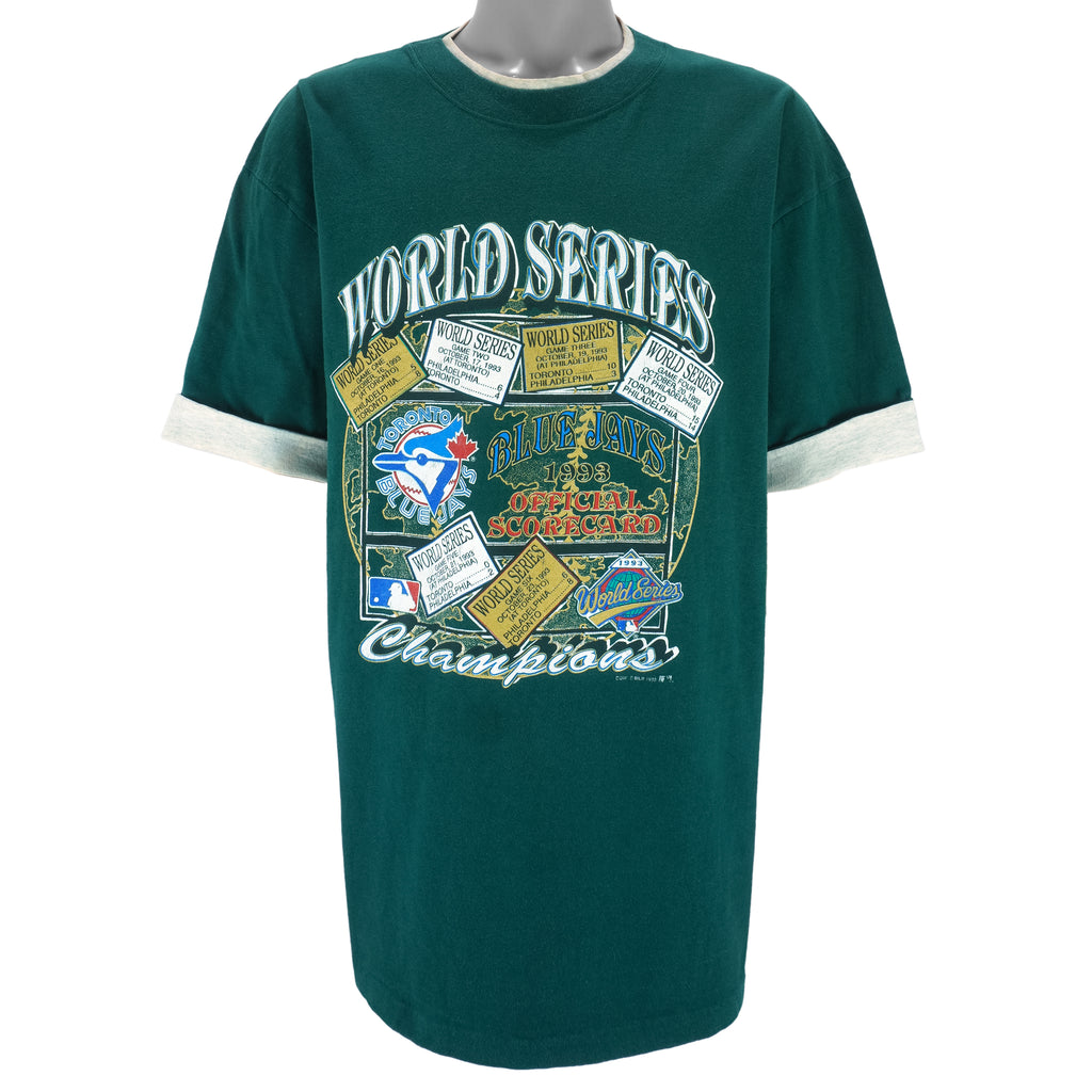 MLB (Waves) - Toronto Blue Jays World Series Official Scorecard T-Shirt 1993 X-Large