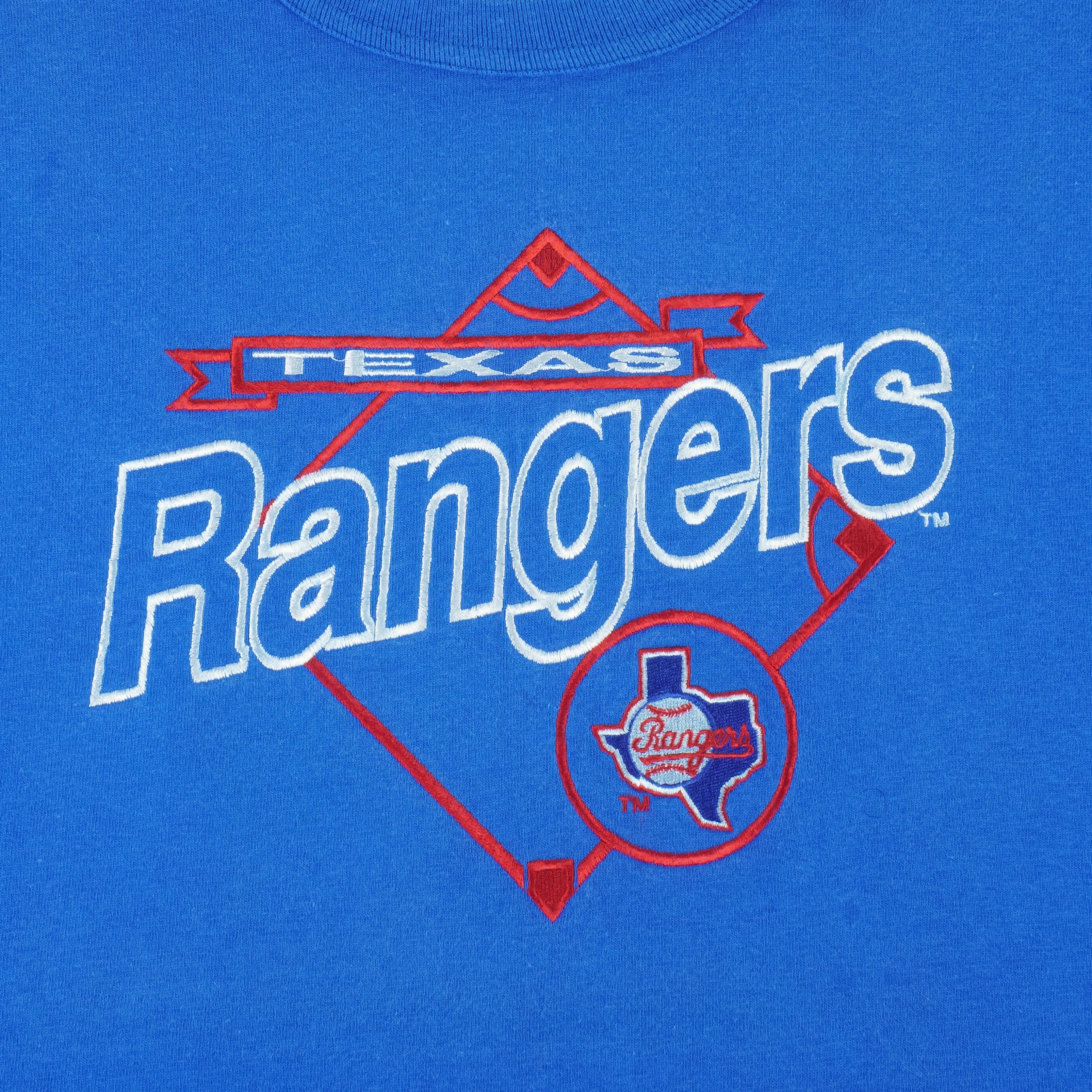 MLB (Logo 7) - Texas Rangers Embroidered T-Shirt 1990s Medium vintage retro baseball