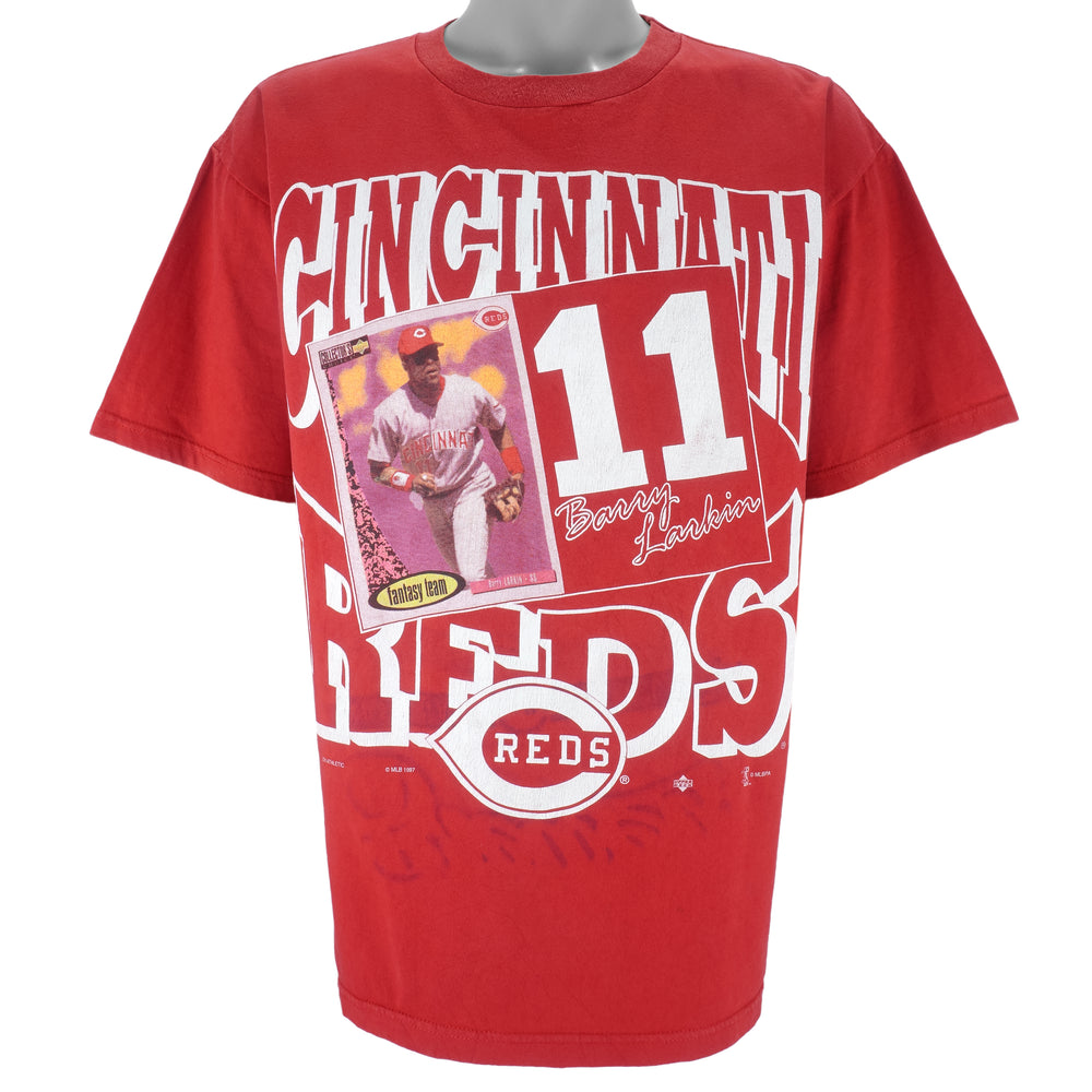 MLB (JOY) - Cincinnati Reds Barry Larkin PlayerNo. 11 T-Shirt 1997 Large
