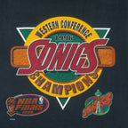 NBA (Oneita) - Seattle SuperSonics Western Conference Champs T-Shirt 1996 Large