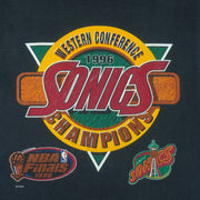 NBA (Oneita) - Seattle SuperSonics Western Conference Champs T-Shirt 1996 Large