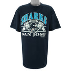 NHL (Bike Athletic) - San Jose Sharks T-Shirt 1992 X-Large Vintage Retro Hockey