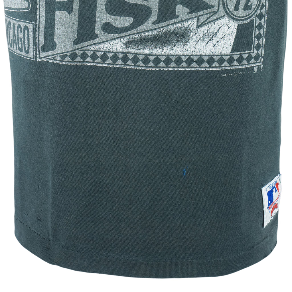 MLB (Nutmeg) - Chicago White Sox  Carlton Fisk Player T-Shirt 1991 X-Large Vintage retro