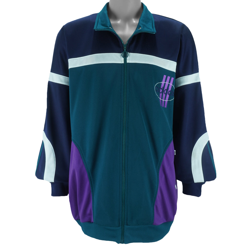 Adidas - Blue Colorway Sports Track Jacket 1990s Large