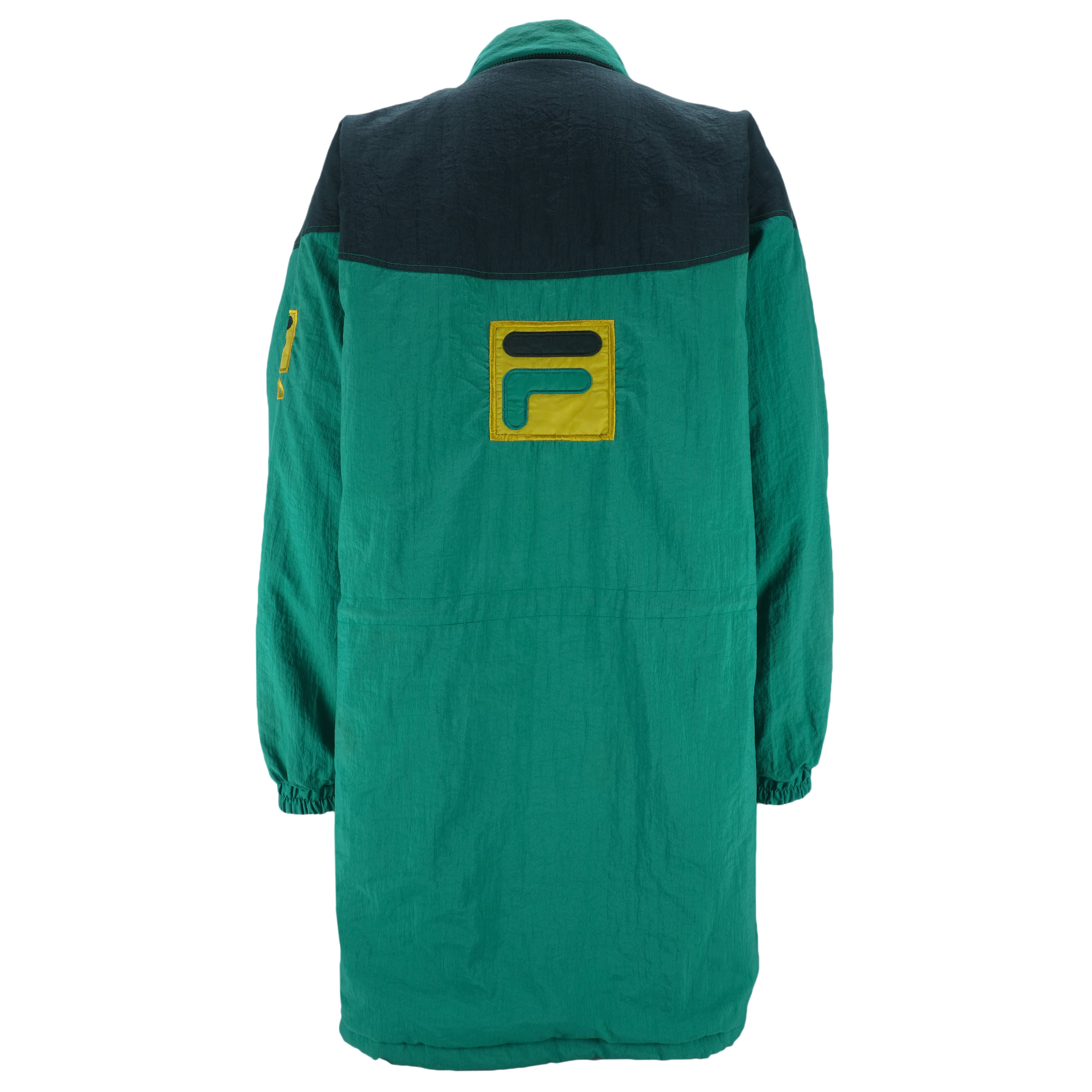 FILA - Embroidered Monogram Puffer Jacket 1990s XX-Large vintage retro